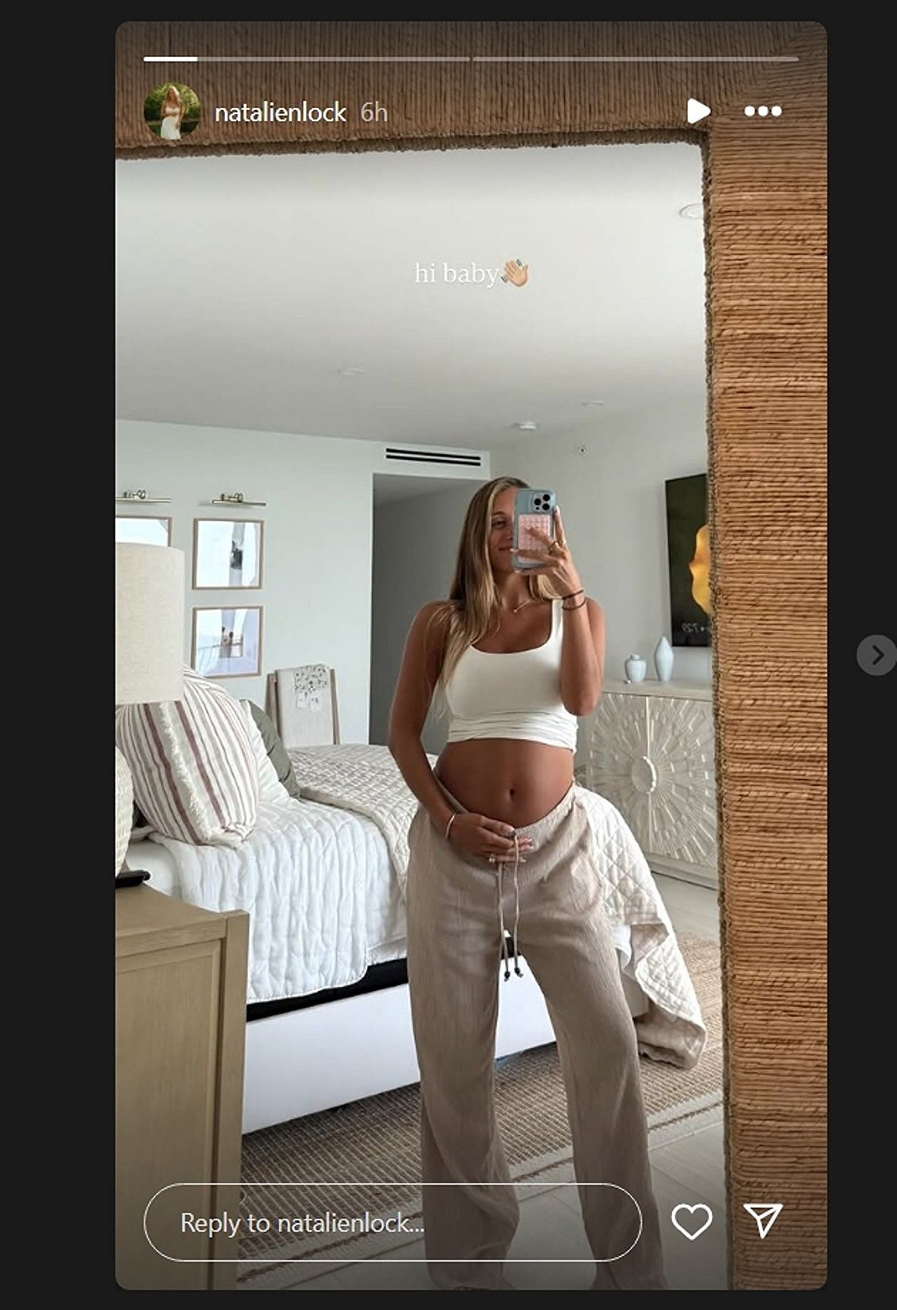 Drew Lock’s wife Natalie embraces 2nd pregnancy moments while posing with baby bump/@natalienlock